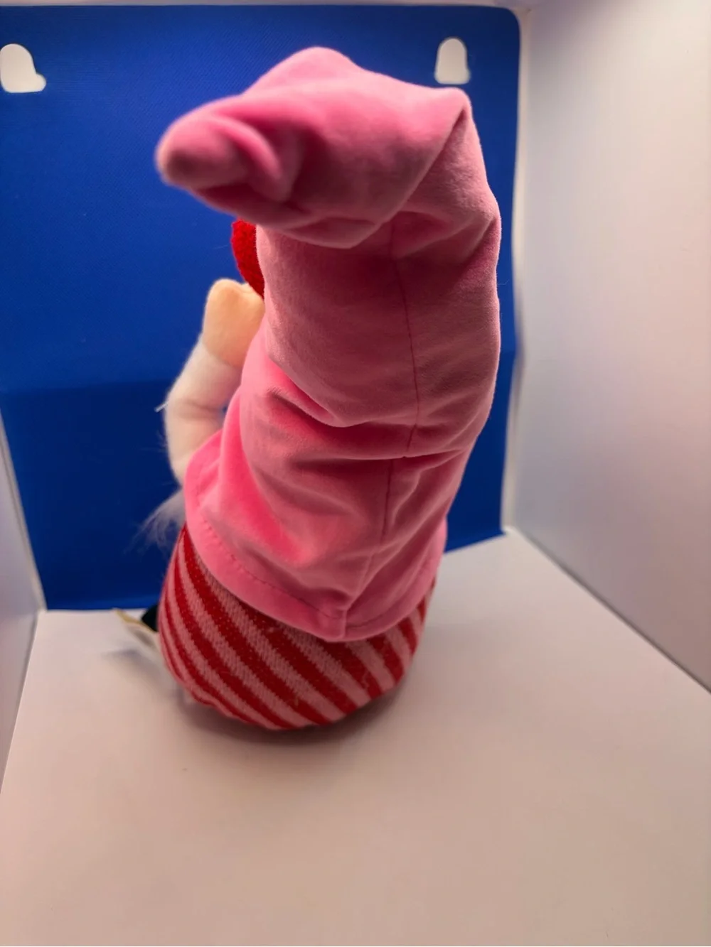Valentine’s Day Pink Gnome Holding Kiss Me Heart Plush Decor